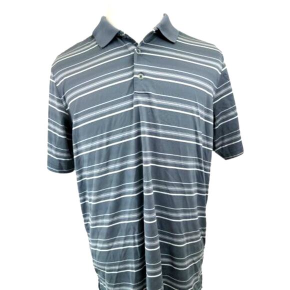Adidas Golf Puremotion Gray Stripe Sport Polo Shirt Men's Size XL - Picture 1 of 6